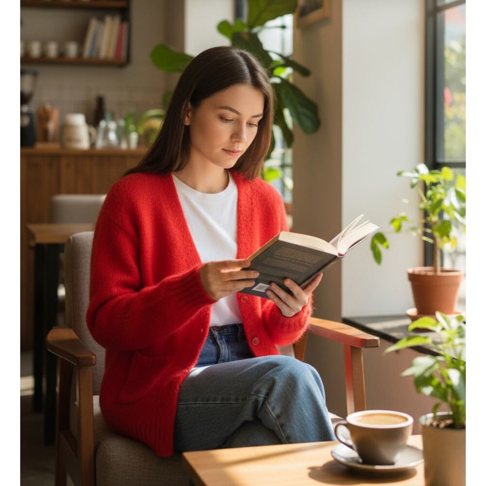 LHD Sycamore Canyon Red Mohair Sweater Cardigan Size XS